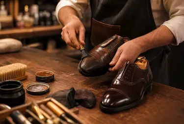 Sapateiro reformando sapatos sociais em Teresópolis.